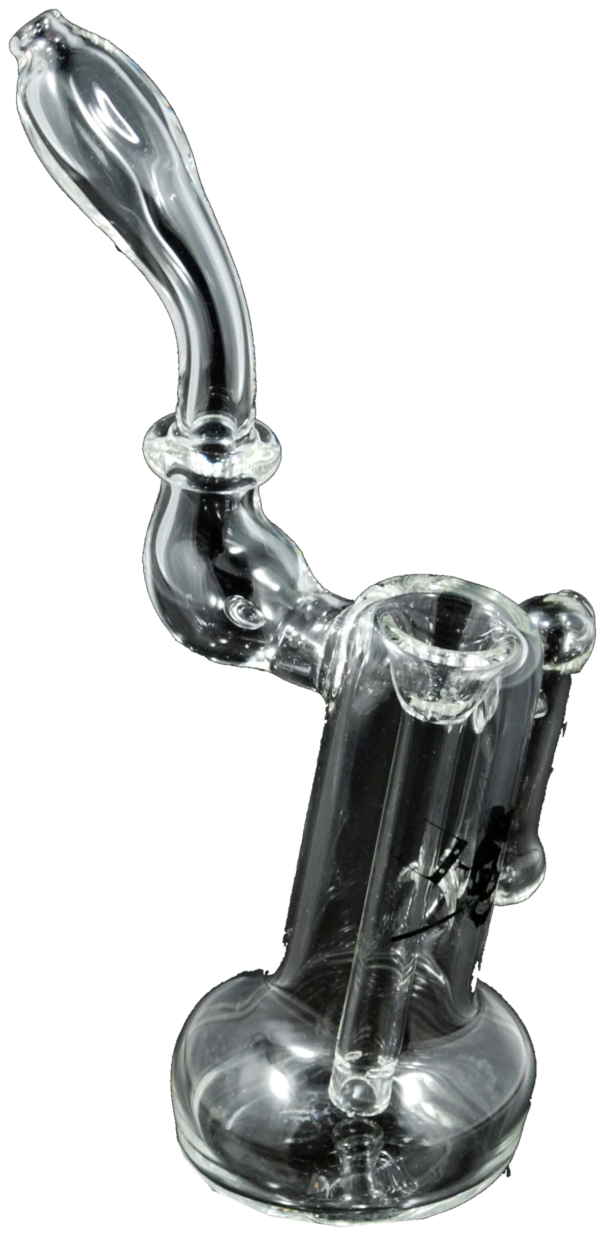 Prism Glassworks clear glass bubbler.